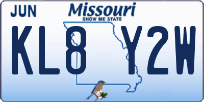 MO license plate KL8Y2W