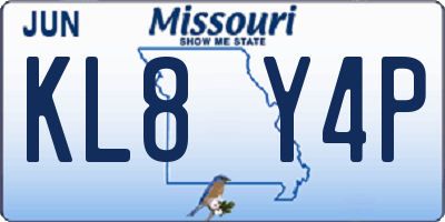 MO license plate KL8Y4P