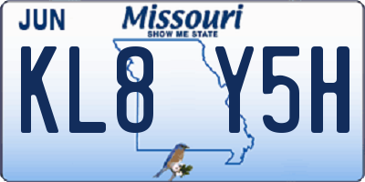 MO license plate KL8Y5H