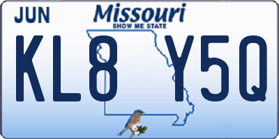 MO license plate KL8Y5Q