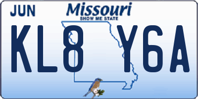 MO license plate KL8Y6A
