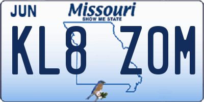 MO license plate KL8Z0M