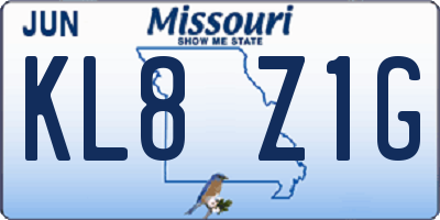 MO license plate KL8Z1G