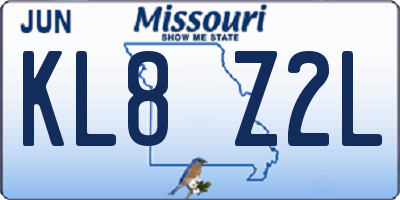 MO license plate KL8Z2L