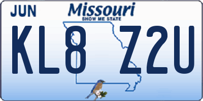 MO license plate KL8Z2U