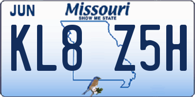 MO license plate KL8Z5H