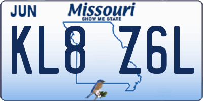 MO license plate KL8Z6L