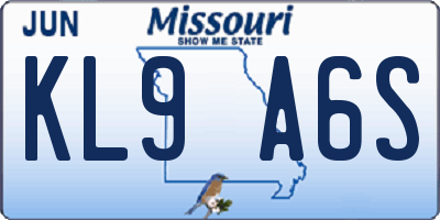 MO license plate KL9A6S