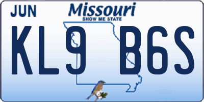 MO license plate KL9B6S