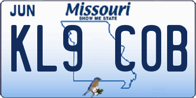 MO license plate KL9C0B