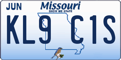 MO license plate KL9C1S