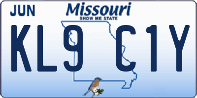 MO license plate KL9C1Y