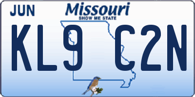 MO license plate KL9C2N