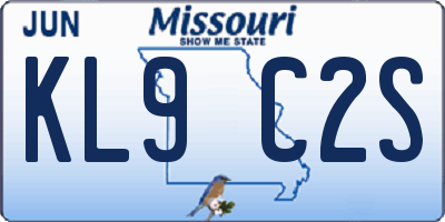 MO license plate KL9C2S