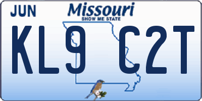 MO license plate KL9C2T