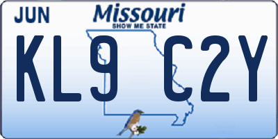 MO license plate KL9C2Y