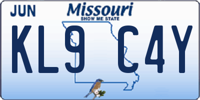 MO license plate KL9C4Y