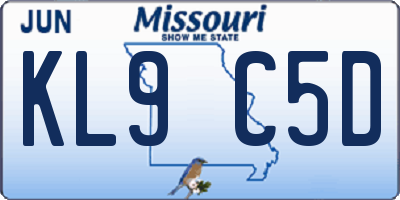 MO license plate KL9C5D