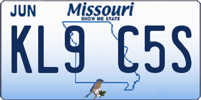 MO license plate KL9C5S