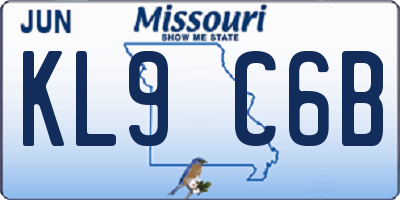 MO license plate KL9C6B