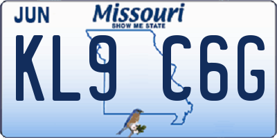 MO license plate KL9C6G