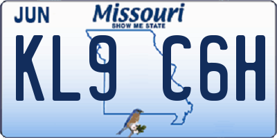 MO license plate KL9C6H