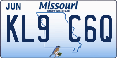 MO license plate KL9C6Q