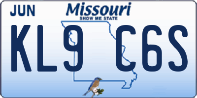 MO license plate KL9C6S
