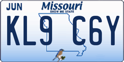 MO license plate KL9C6Y