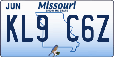 MO license plate KL9C6Z