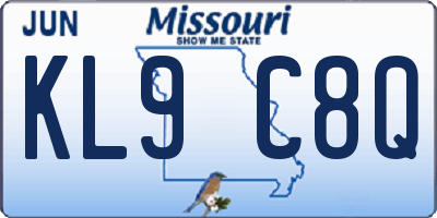 MO license plate KL9C8Q