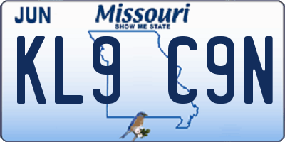 MO license plate KL9C9N