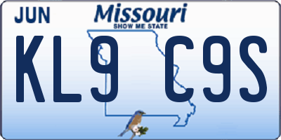 MO license plate KL9C9S