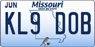 MO license plate KL9D0B