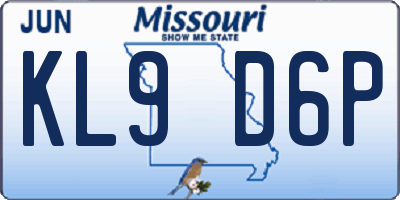 MO license plate KL9D6P