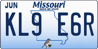 MO license plate KL9E6R
