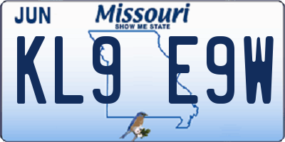 MO license plate KL9E9W