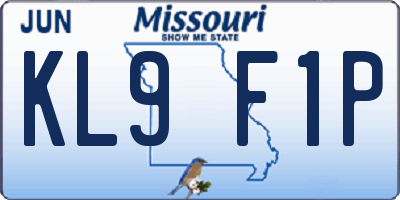 MO license plate KL9F1P