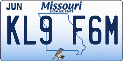 MO license plate KL9F6M
