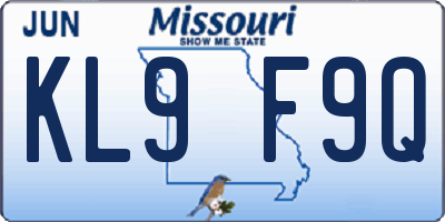 MO license plate KL9F9Q