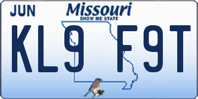 MO license plate KL9F9T