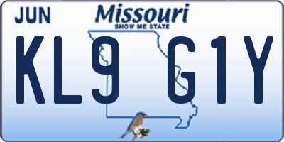 MO license plate KL9G1Y
