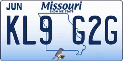 MO license plate KL9G2G
