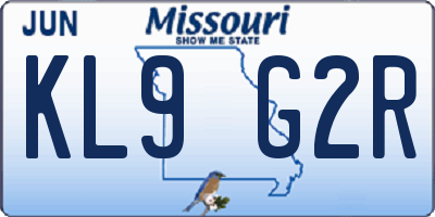 MO license plate KL9G2R