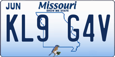 MO license plate KL9G4V