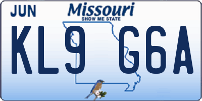 MO license plate KL9G6A