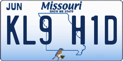 MO license plate KL9H1D