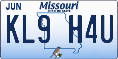 MO license plate KL9H4U