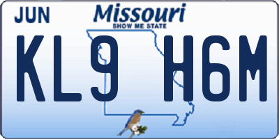 MO license plate KL9H6M