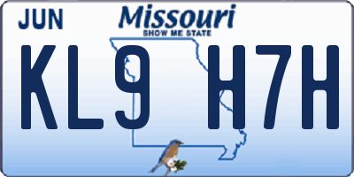 MO license plate KL9H7H